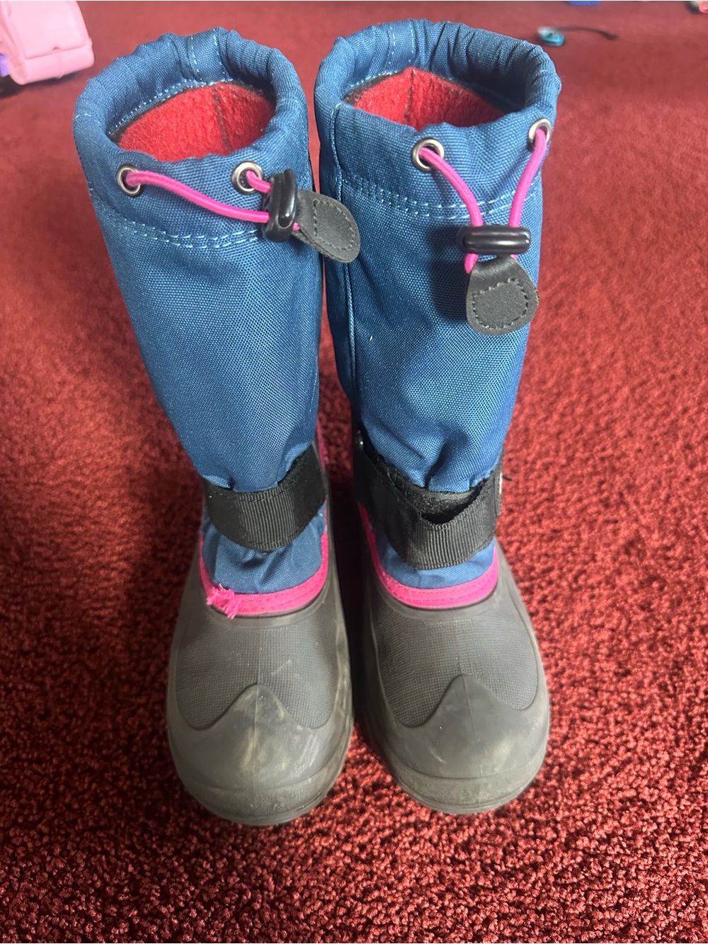 Kamik Navy and Pink Kids Winter Boots